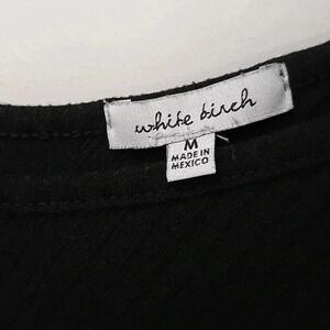 White Birch Full Length Wide Leg Double  Strap Black Ribbed Women's Jumpsuit | M